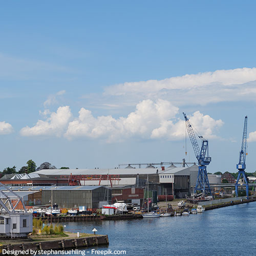 Luebeck am Fluss Trave