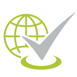 Icon Weltkugel mit Checknatura Haken