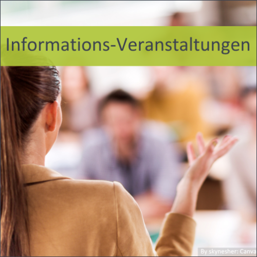 Ein Banner mit Verlinkung zu Info-Veranstaltungen