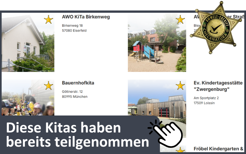 Zu den Kitas, die an der Umwelt-Sheriff-Aktion teilgenommen haben. 