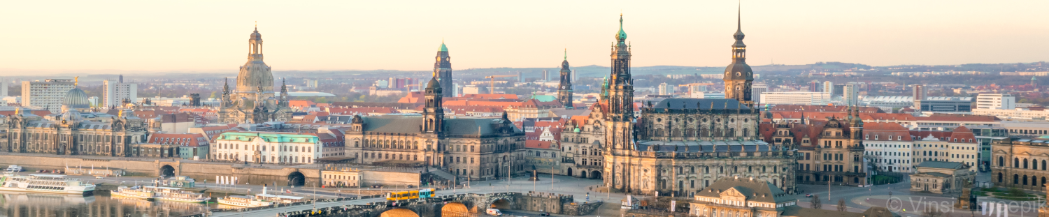 Panoramabild über die Dächer von Dresden