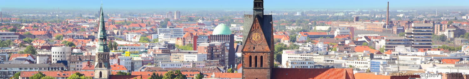 Panoramabild über die Dächer von Hannover