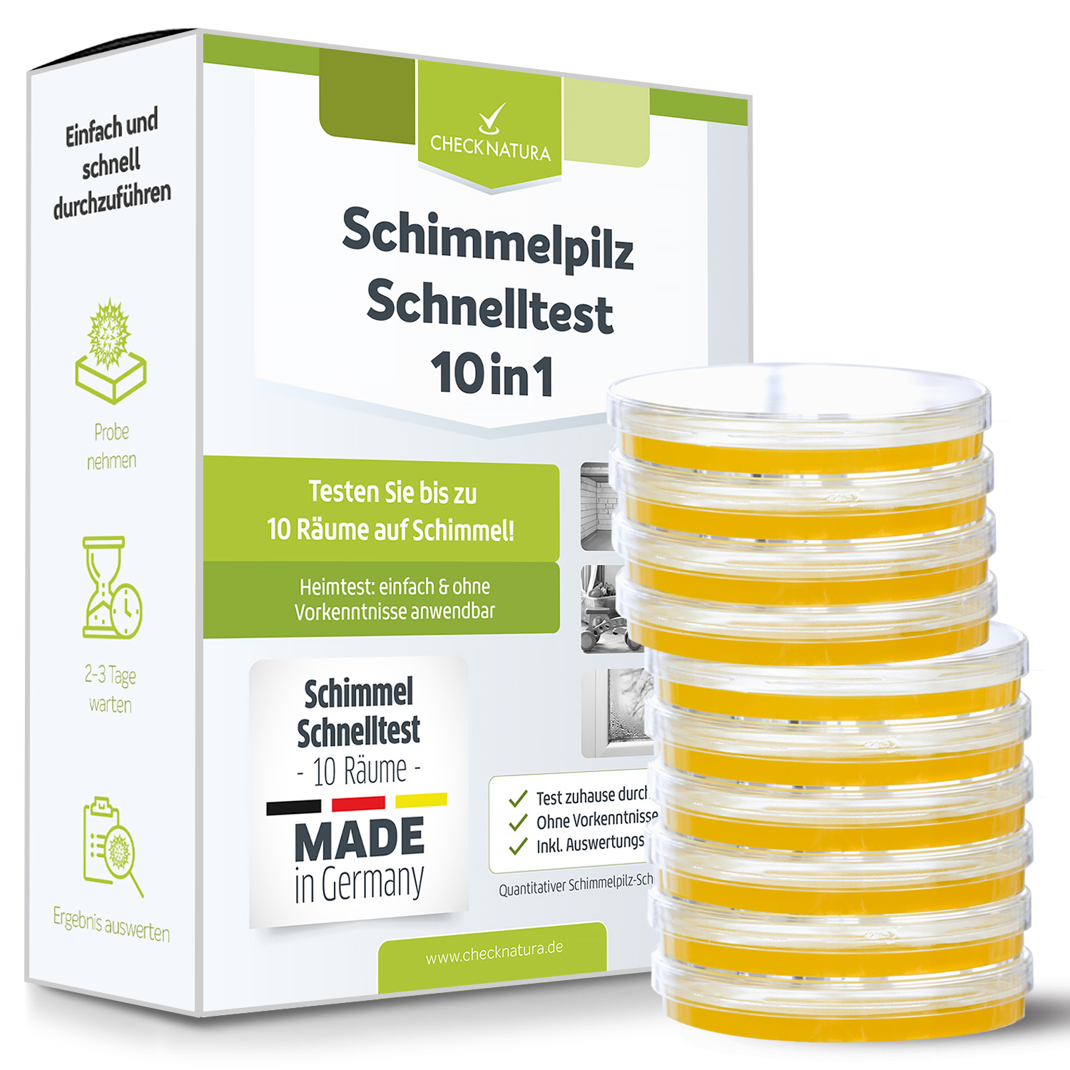 Schimmel Schnelltest mit 10 Nährböden: Schimmelpilz erkennen