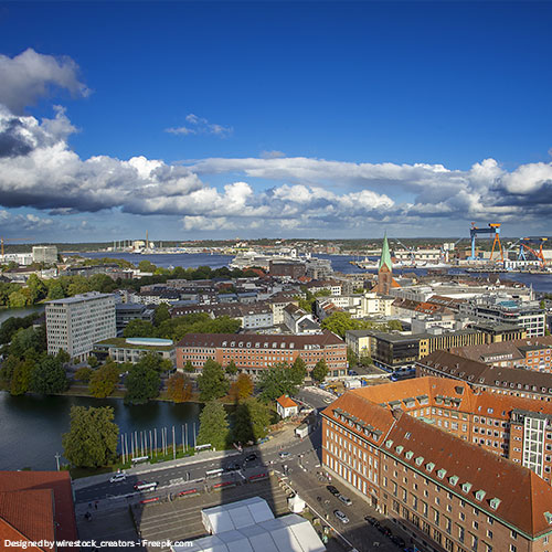 Panoramablick über die Stadt Kiel