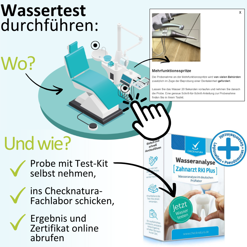 Jetzt mit unserer interaktiven Darstellung einer Dentaleinheit herausfinden, wo die Proben genommen werden sollen und welche Analyse die richtige ist. Hier klicken!