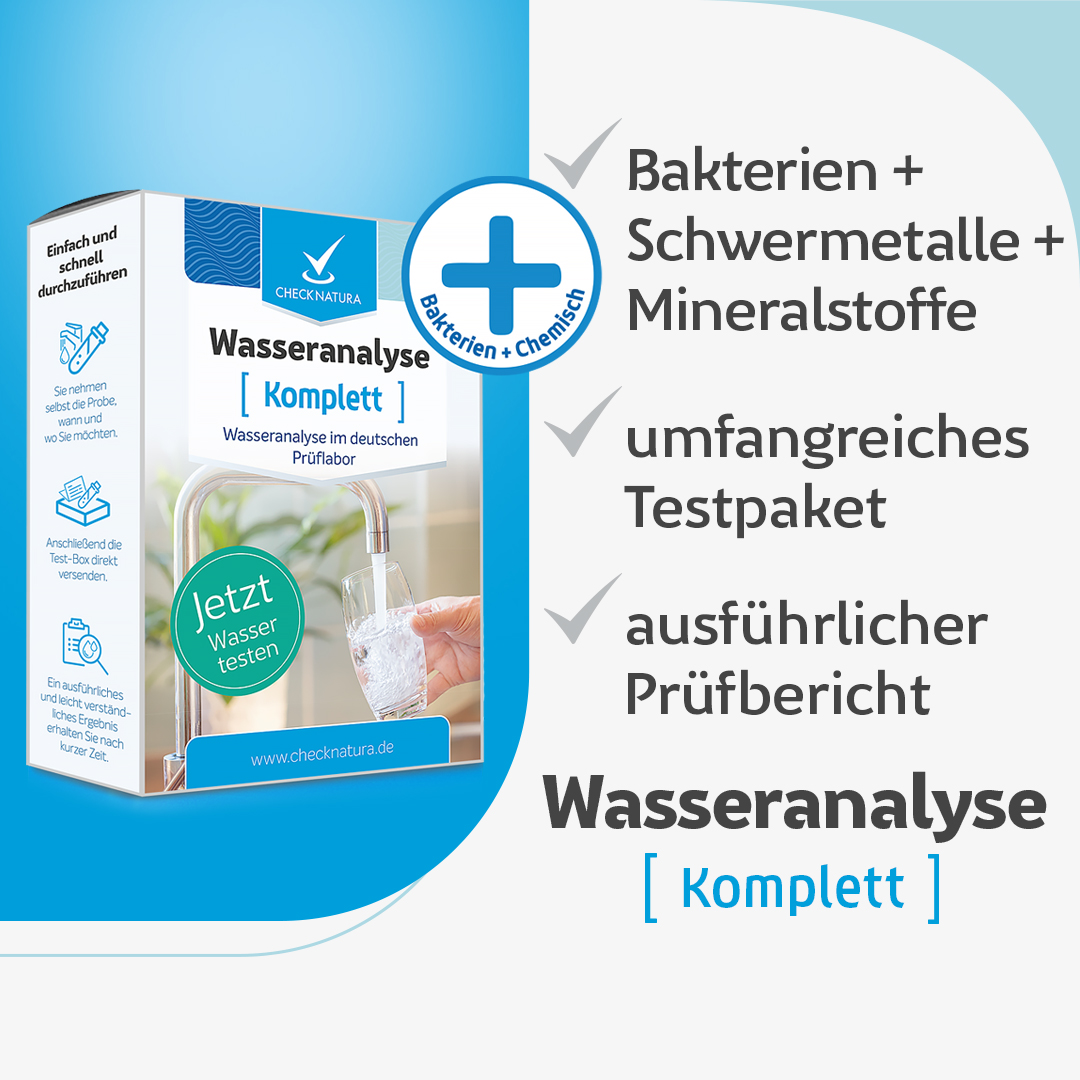 Wassertest Komplett Test auf Bakterien, Schwermetalle und Mineralstoffe