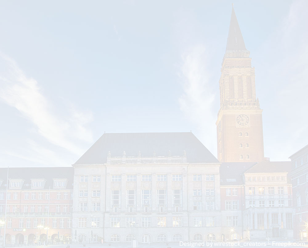 Stadtbild von Kiel zeigt eine Kirche