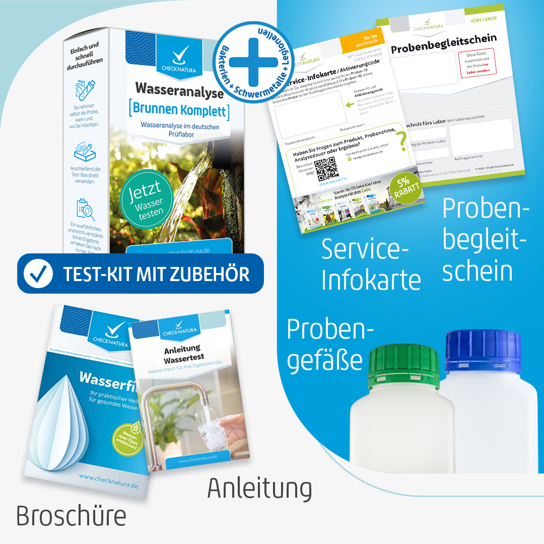 Checknatura Wassertest Brunnen Komplett Inhalt des Test-Kits