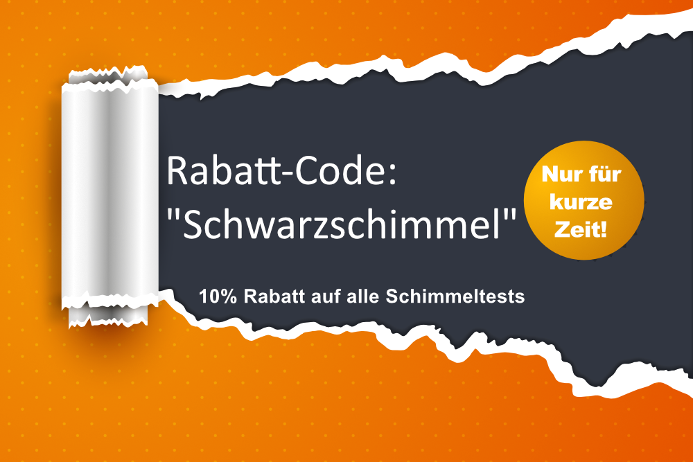 Mit dem Code "Schwarzschimmel" sparen Sie 10% beim Kauf eines Schimmeltests.