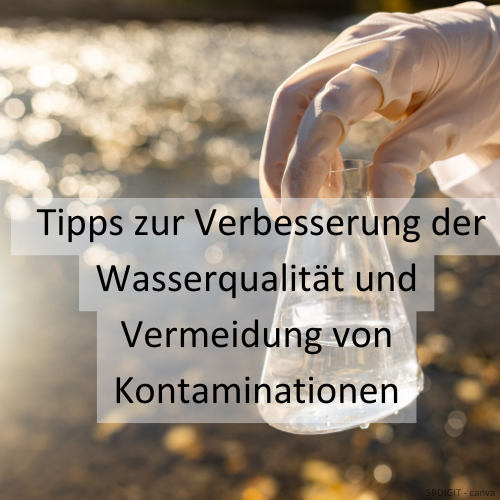 Person hält ein Laborgefäss mit Wasser in der Hand