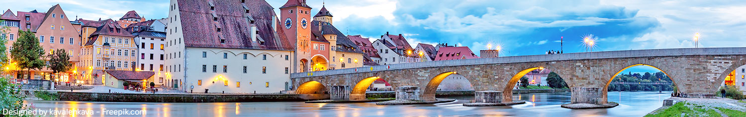 Bild der Stadt Regensburg mit Fluss