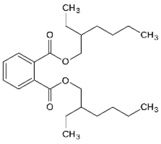 Die chemische Struktur von Di-(2-ethylhexyl)phthalat 