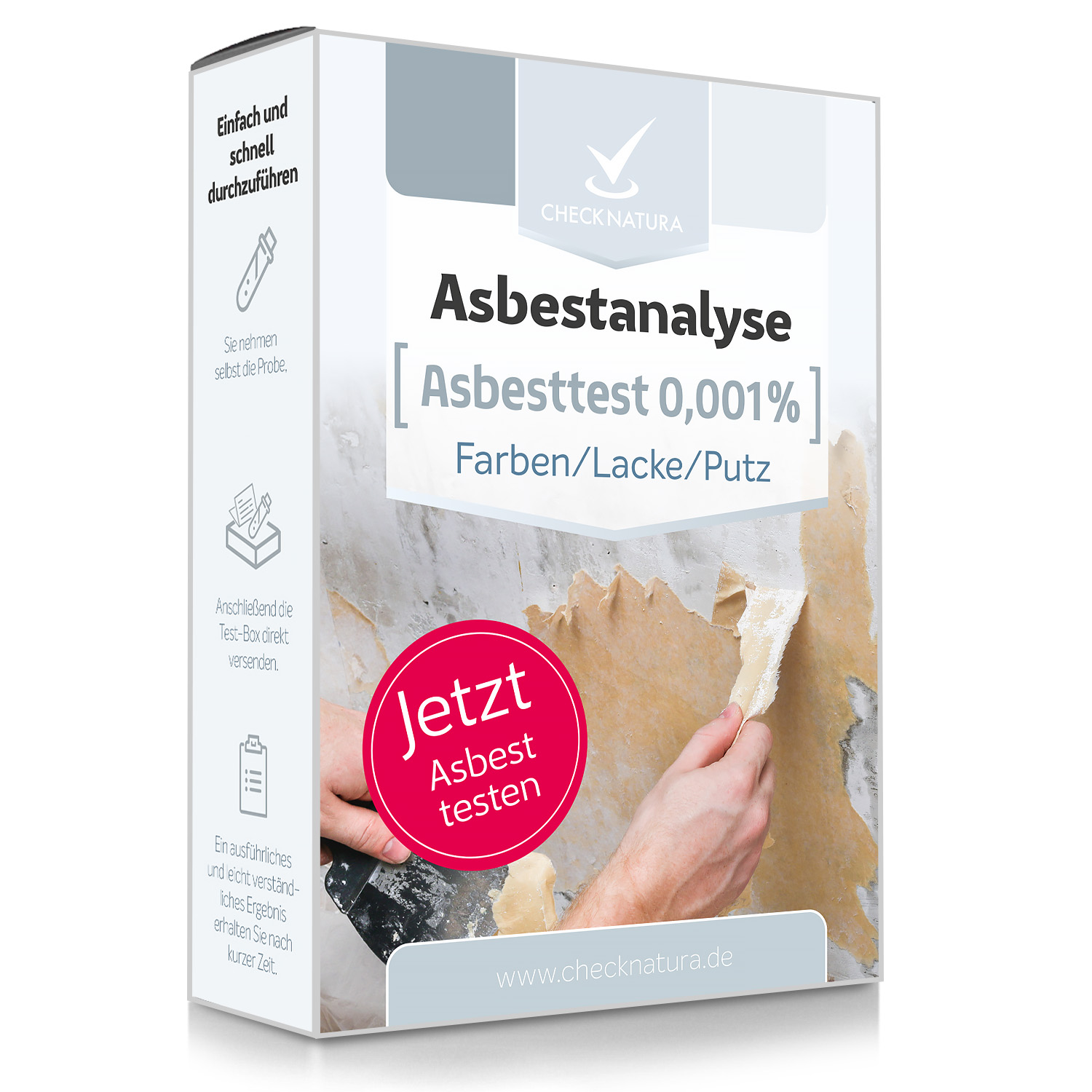 Checknatura Asbesttest Farben, Lacke und Putz