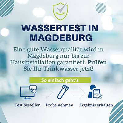Grafischer Banner Wassertest Magedeburg