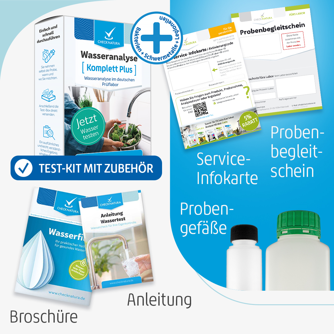 Wasseranalyse Komplett Plus Inhalt des Test-Kits