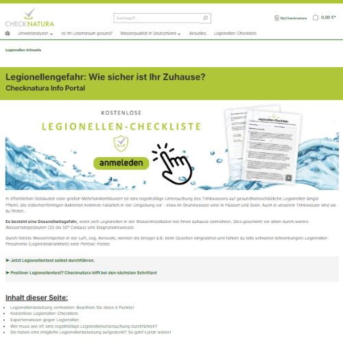 Zum Checknatura Legionellen Portal