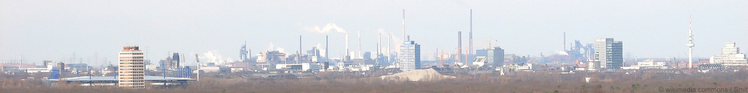 Skyline von Duisburg im Breitformat