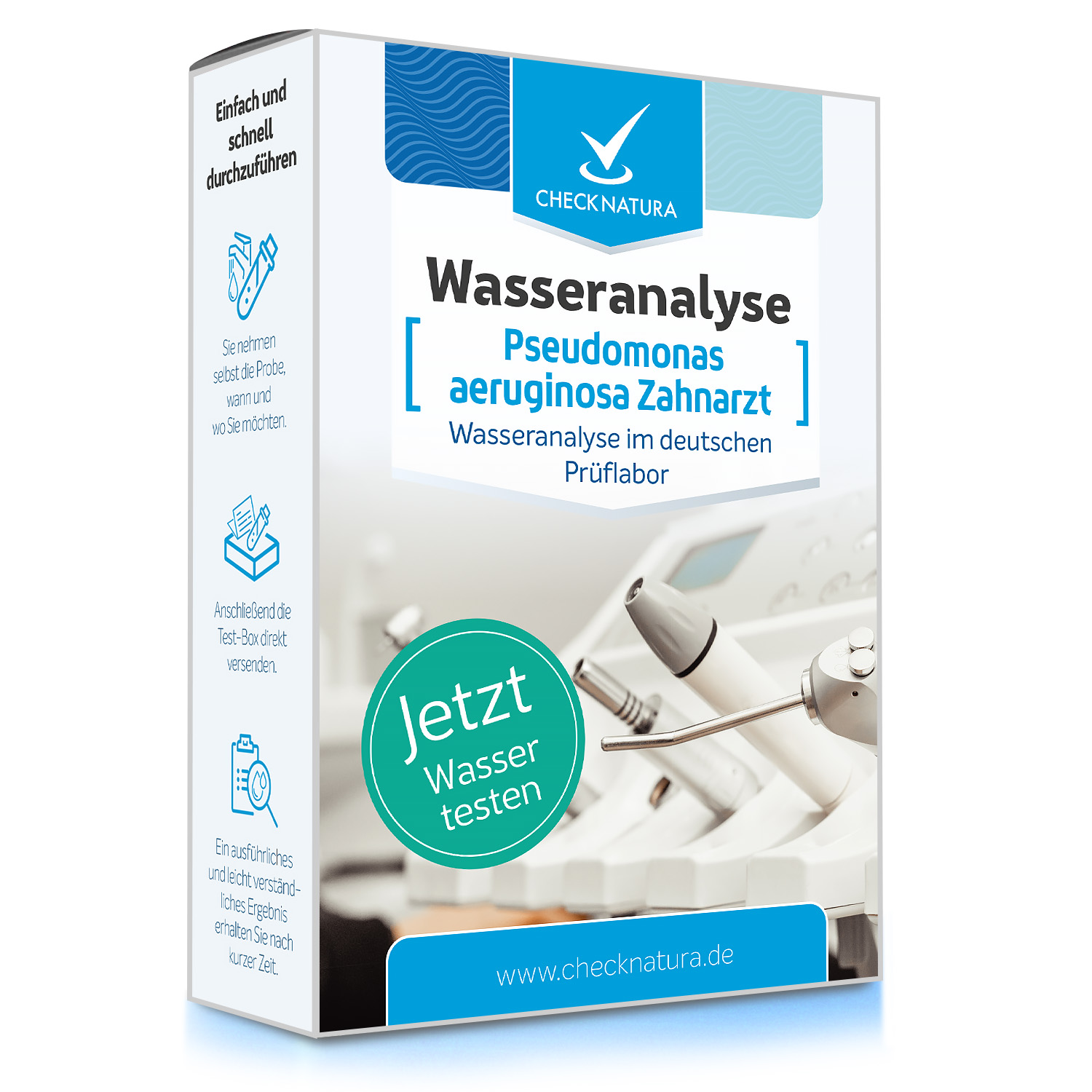 Checknatura Wassertest Pseudomonas aeruginosa für Dentaleinheiten