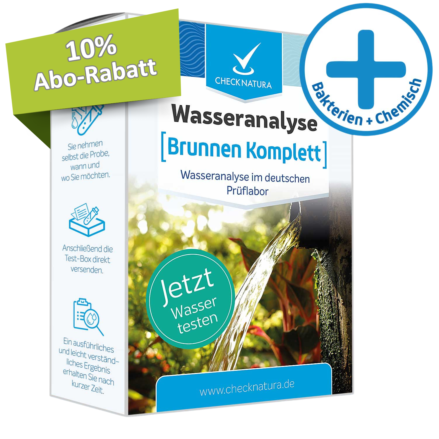 Brunnenwassertest Komplett mit 10% Aborabatt bei jährlicher Bestellung.