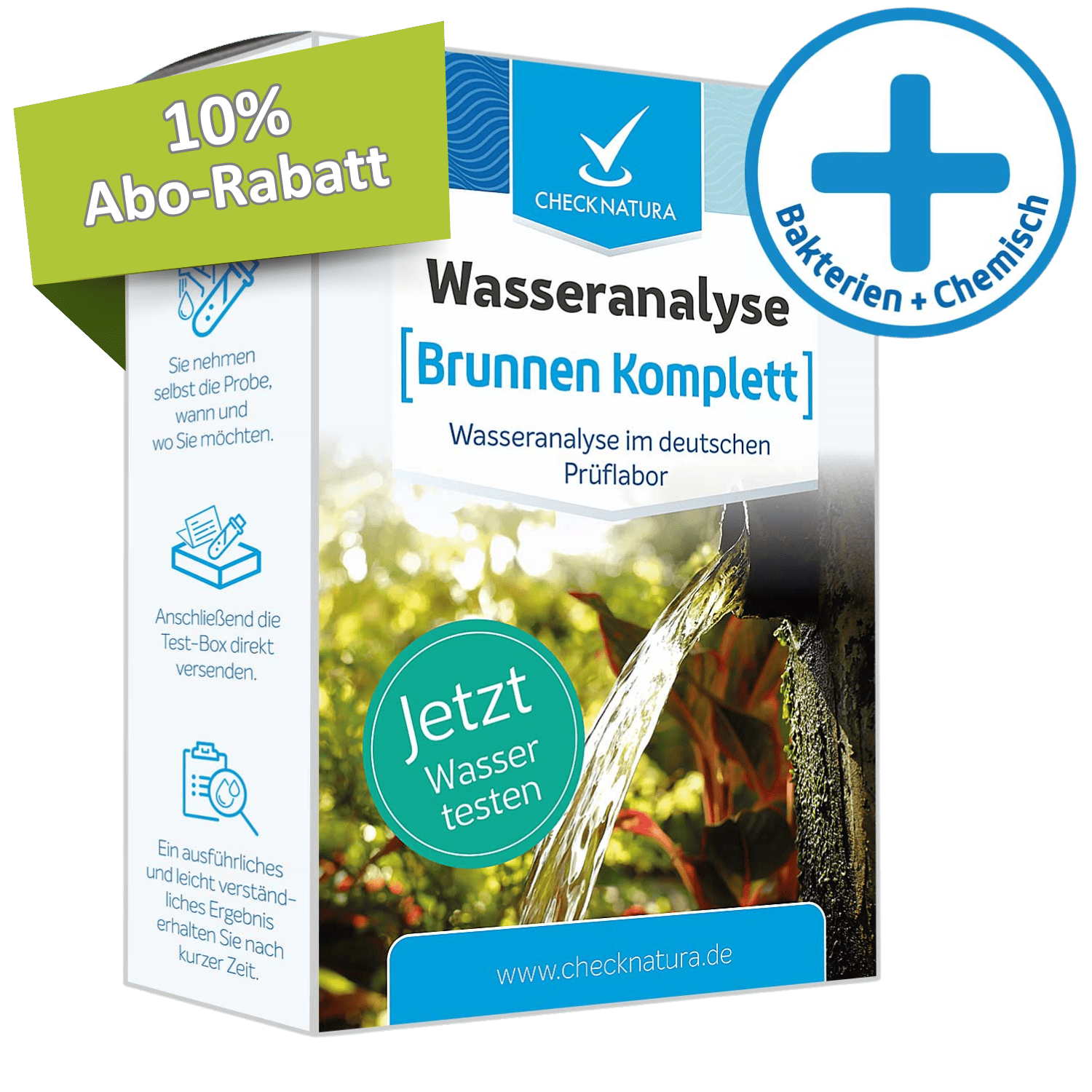 Brunnenwassertest Komplett mit 10% Aborabatt bei jährlicher Bestellung.