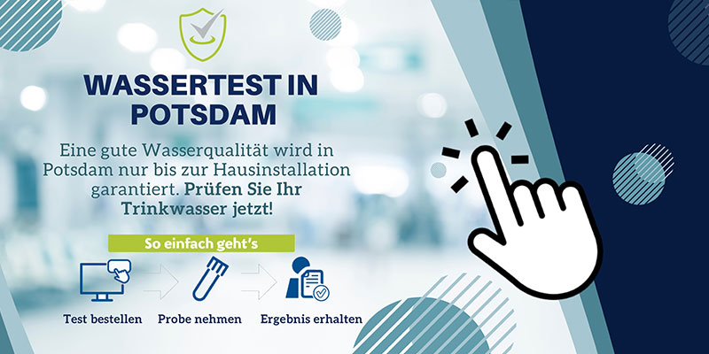 Wassertest in Potsdam grafischer Banner