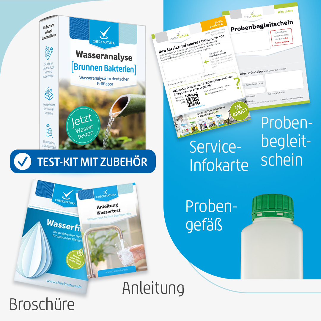 Checknatura Wassertest Brunnen Hygiene Inhalt des Test-Kits