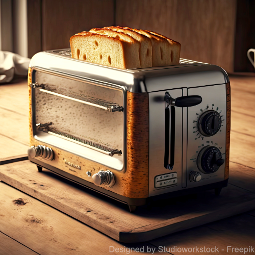 Ein alter Toaster, in dem Asbest verbaut ist