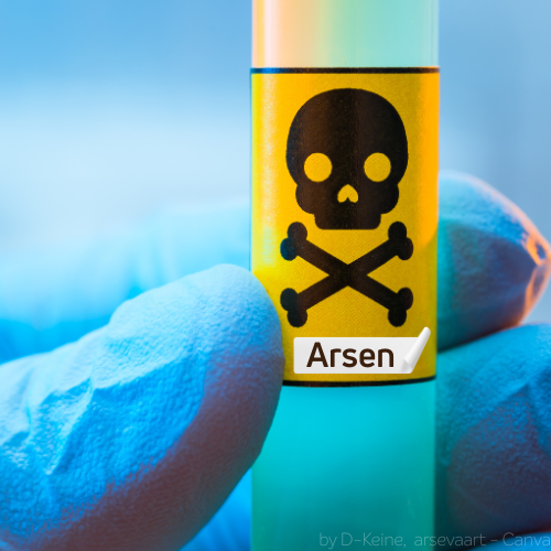 Ein Reagenzglas mit der Aufschrift "Arsen" und einem Totenkopf
