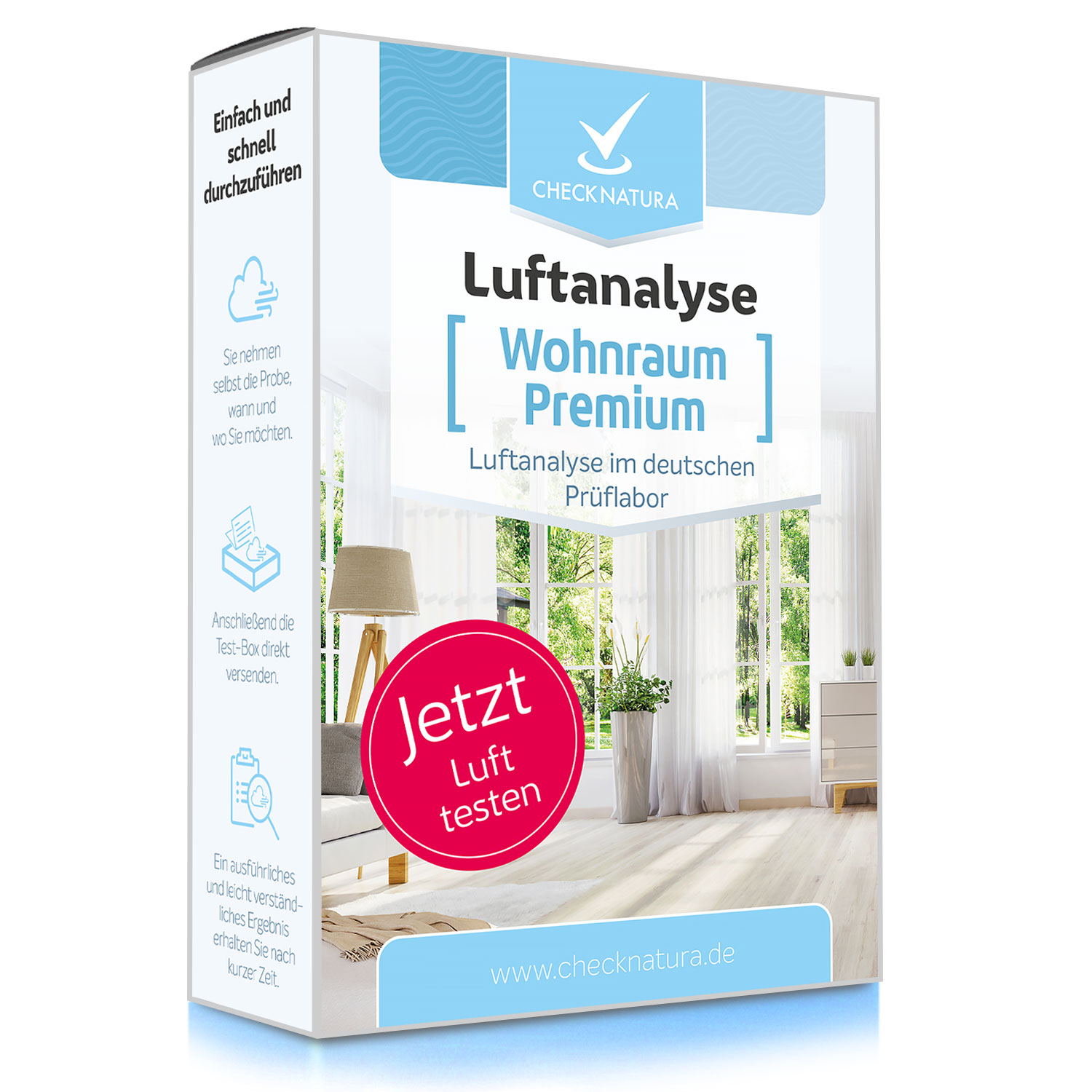 Checknatura Luftanalyse Wohnraum Premium