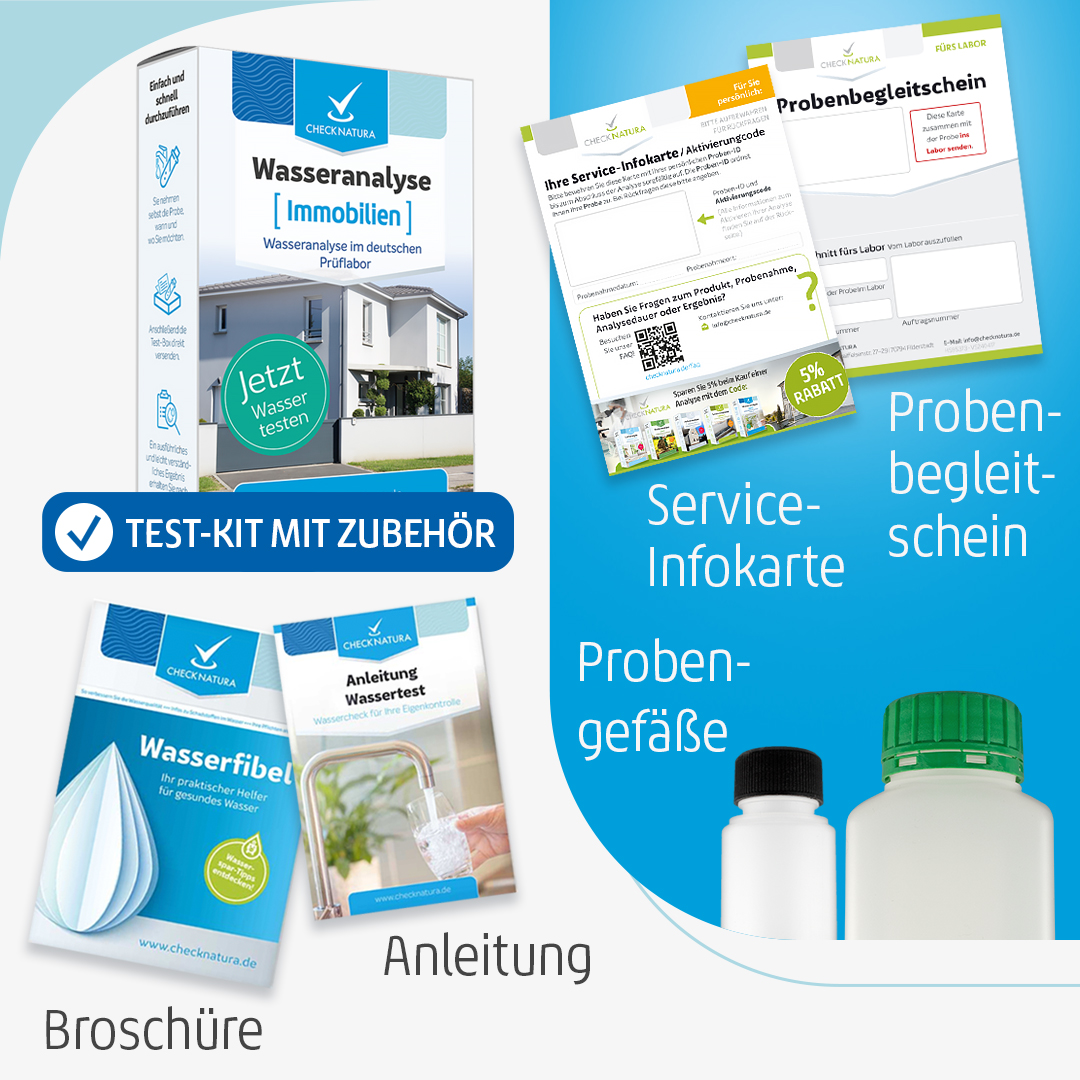 Checknatura Wassertest Immobilien Inhalt des Test-Kits