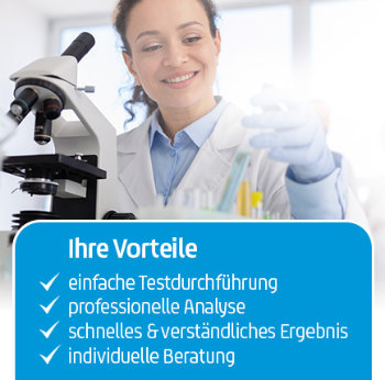 Ihre Vorteile: Einfache Testdurchführung, professionelle Analyse, schnelles und verständliches Ergebnis, individuelle Beratung.