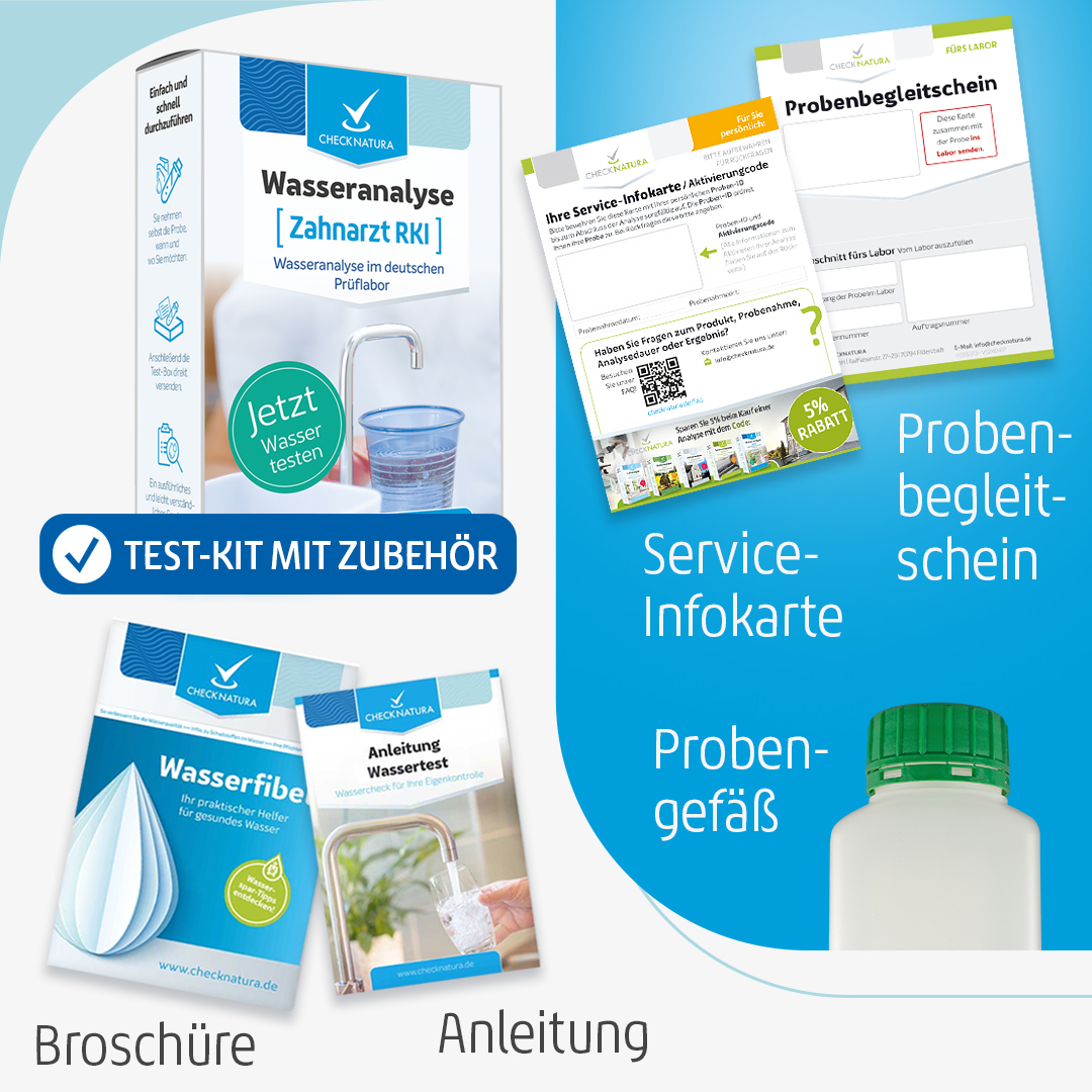 Test-Kit Inhalt Wassertest Zahnarzt RKI