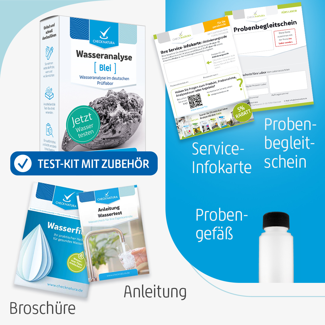 Checknatura Wassertest Blei Inhalt eines Test-Kits